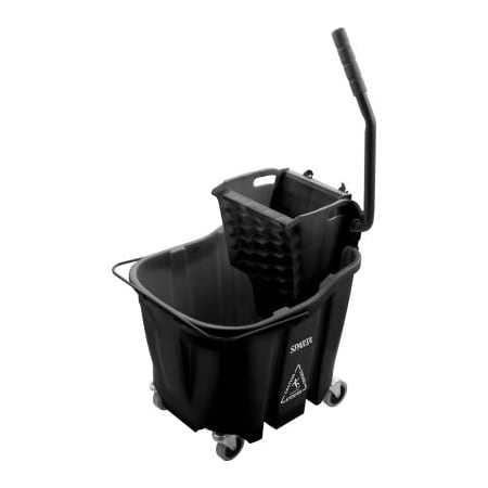 Carlisle Foodservice Sparta Mop Bucket Combo w/ Sidepress Wringer, 35 qt Bucket Capacity, Black 8690403